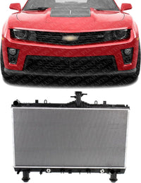 Front Radiator Aluminum Core Direct Replacement Compatible With 2012-2015 Chevrolet Camaro GM3010556 22762595