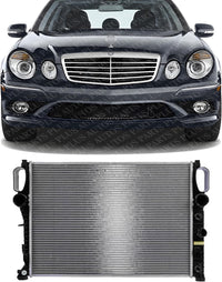 Front Radiator Aluminum Core Direct Replacement Compatible With 2003-2005 Mercedes Benz E320 / 2006-2009 E350 MB3010155 2115000102