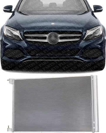 Front A/C Condenser Aluminum Core Direct Replacement Compatible With 2015-2022 Mercedes Benz C-Class / 2017-2023 E-Class MB3030164 0995000454