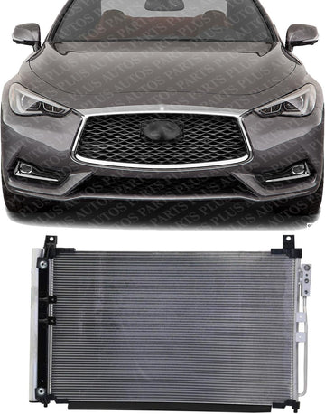 Front A/c Condenser Aluminum Core Direct Replacement Compatible With 2016-2021 Infiniti Q50 / 2017-2021 Q60 IN3030170 921005CF0A