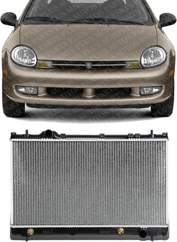 Front Radiator Aluminum Core Direct Replacement Compatible With 2000-2005 Dodge Neon/Plymouth CH3010119 5014581AA