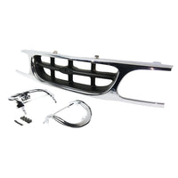 Front Grille Chrome Shell With Silver Gray Insert Plastic With Headlight Bezels Direct Replacement Compatible With 1995-2001 Ford Explorer FO1200316 F87Z8200NAD