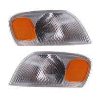Front Head Lights + Corner Lamps Plastic Left Driver Side & Right Passenger Side Direct Replacement Compatible With 1998-2000 Toyota Corolla TO2502121 TO2503121 TO2521150 TO2520150
