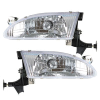 Front Head Lights + Corner Lamps Plastic Left Driver Side & Right Passenger Side Direct Replacement Compatible With 1998-2000 Toyota Corolla TO2502121 TO2503121 TO2521150 TO2520150
