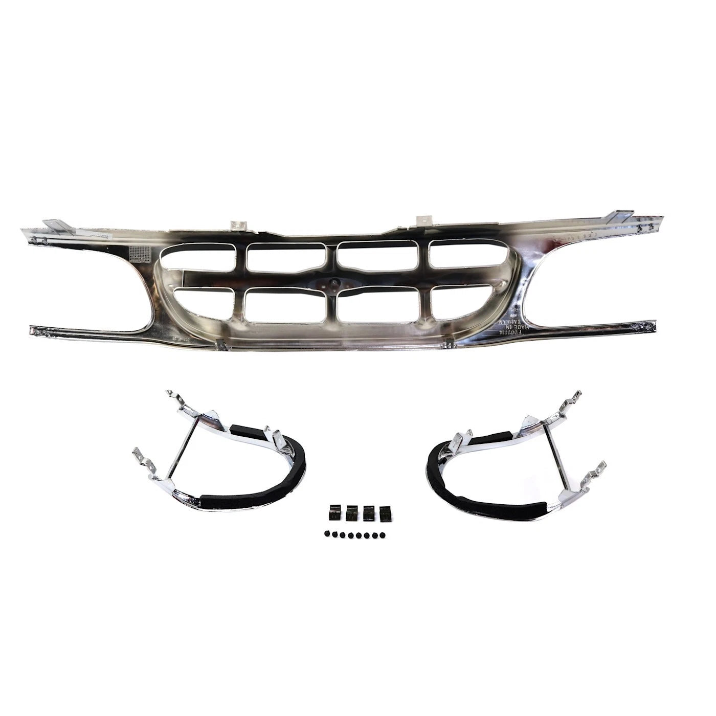 Front Grille Chrome Shell With Silver Gray Insert Plastic With Headlight Bezels Direct Replacement Compatible With 1995-2001 Ford Explorer FO1200316 F87Z8200NAD